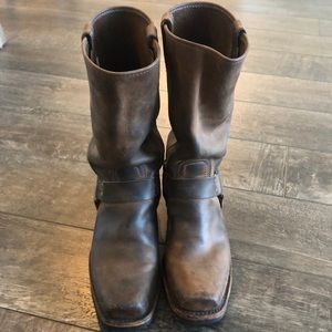 Brown tall slouchy Frye boots